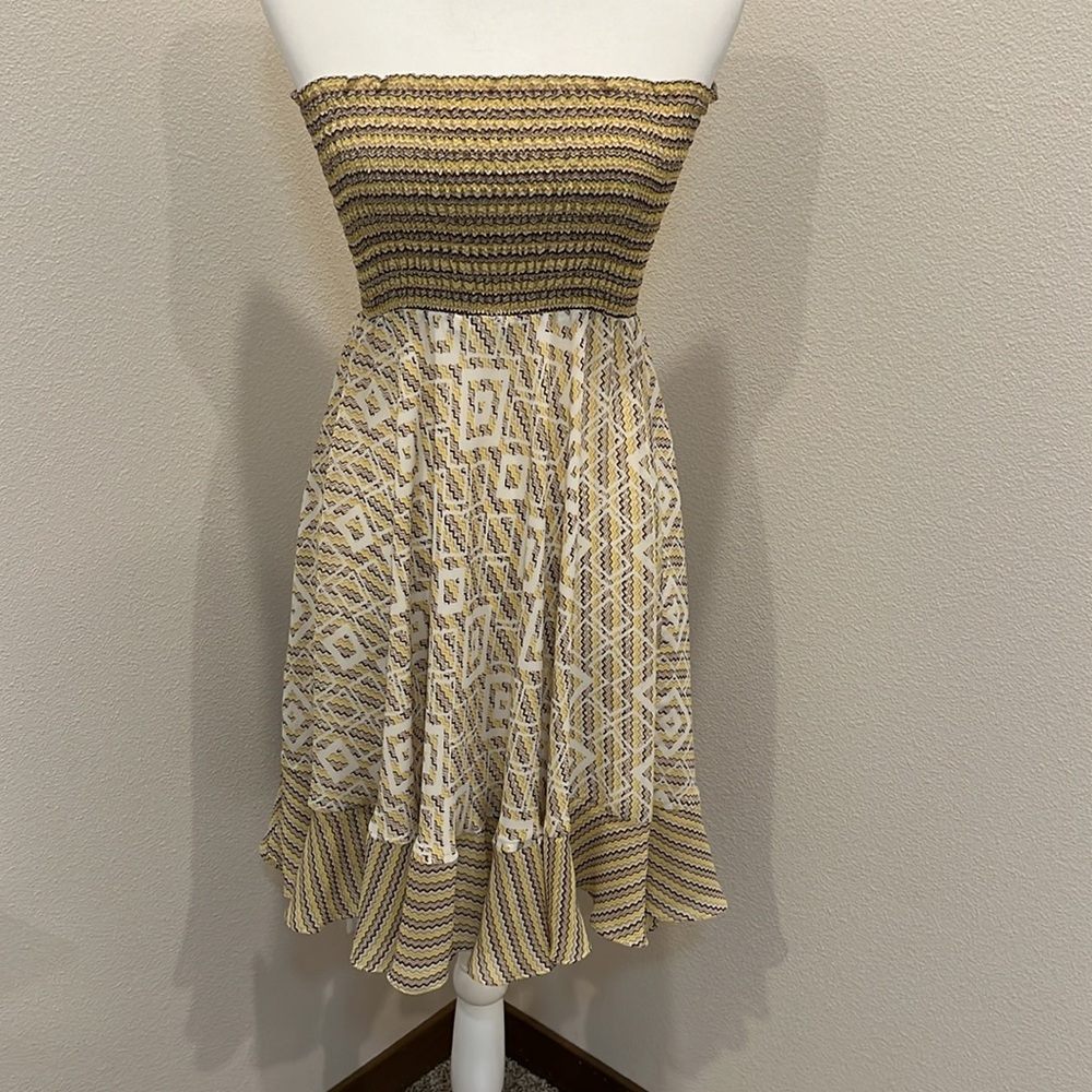 Moda International Tube Smocked Strapless Dress Medium